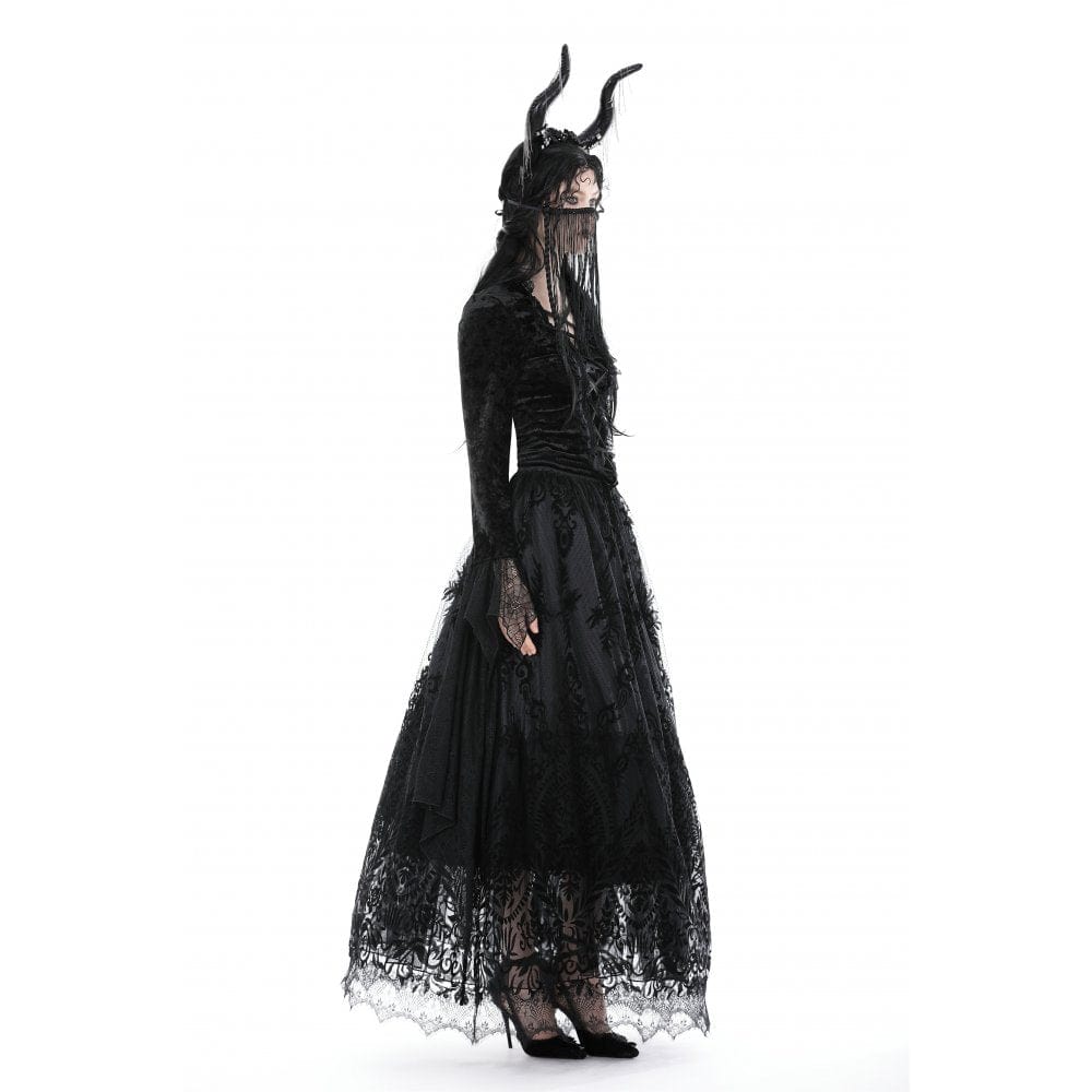 Darkinlove Women's Gothic Irregular Floacking Mesh Spice Skirt