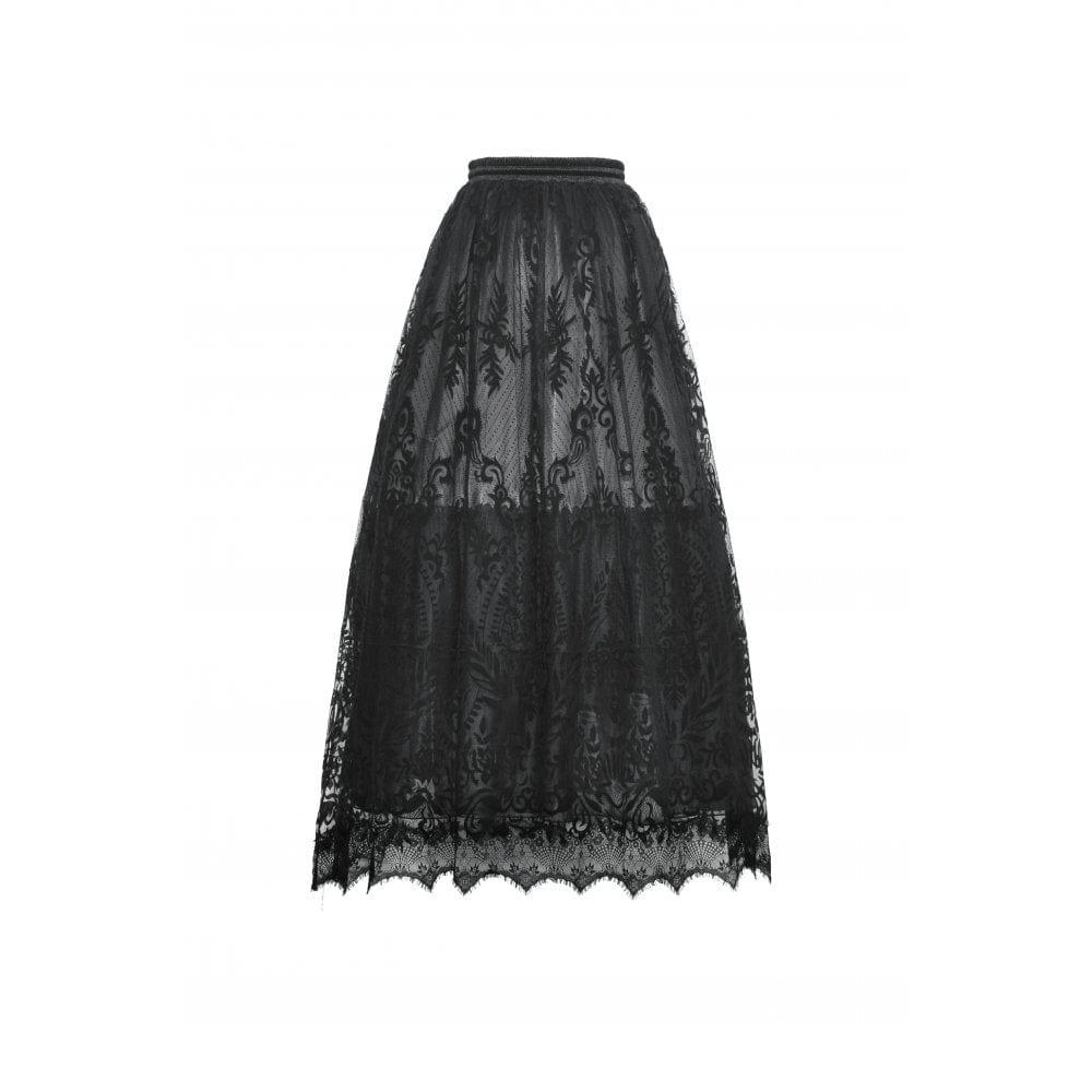 Darkinlove Women's Gothic Irregular Floacking Mesh Spice Skirt
