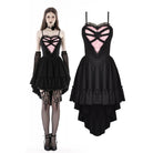 Darkinlove Women's Gothic Irregular Heart Lace Splice Slip Dress