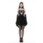 Darkinlove Women's Gothic Irregular Heart Lace Splice Slip Dress