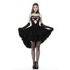 Darkinlove Women's Gothic Irregular Heart Lace Splice Slip Dress