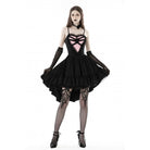 Darkinlove Women's Gothic Irregular Heart Lace Splice Slip Dress