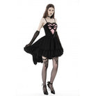 Darkinlove Women's Gothic Irregular Heart Lace Splice Slip Dress