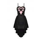Darkinlove Women's Gothic Irregular Heart Lace Splice Slip Dress