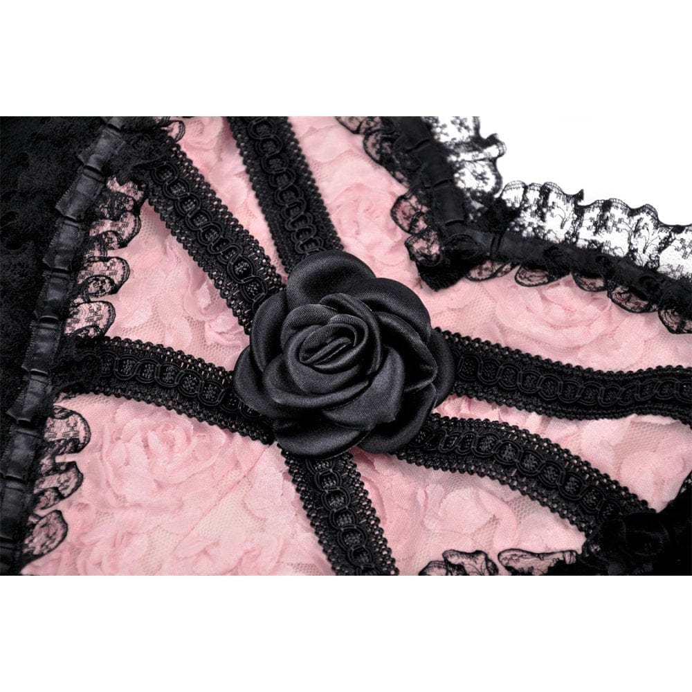 Darkinlove Women's Gothic Irregular Heart Lace Splice Slip Dress