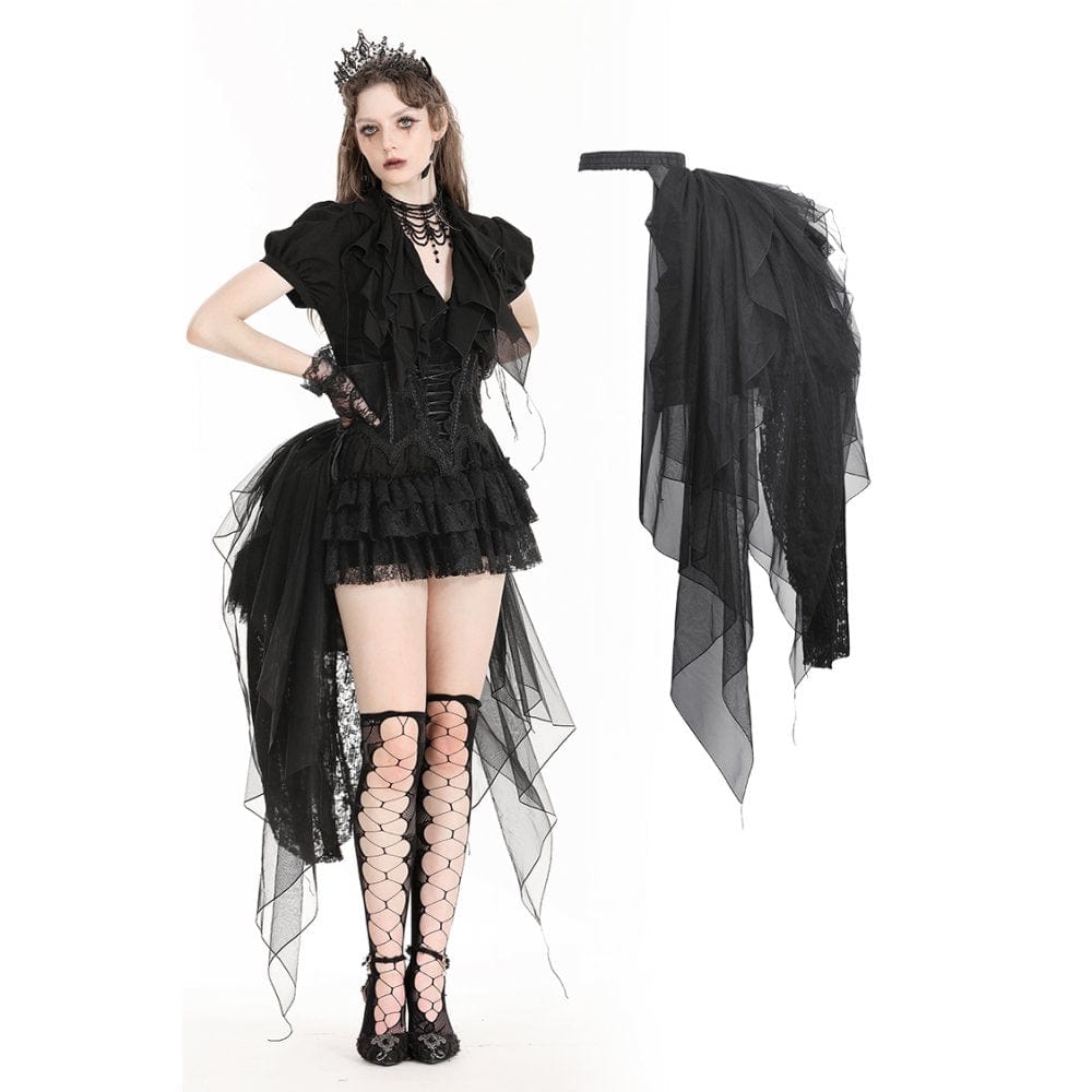 Darkinlove Women's Gothic Irregular Lace Bustle Skirt