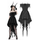 Darkinlove Women's Gothic Irregular Lace Splice Dress