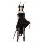 Darkinlove Women's Gothic Irregular Lace Splice Dress