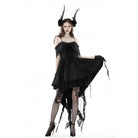 Darkinlove Women's Gothic Irregular Lace Splice Dress