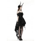 Darkinlove Women's Gothic Irregular Lace Splice Dress