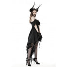 Darkinlove Women's Gothic Irregular Lace Splice Dress
