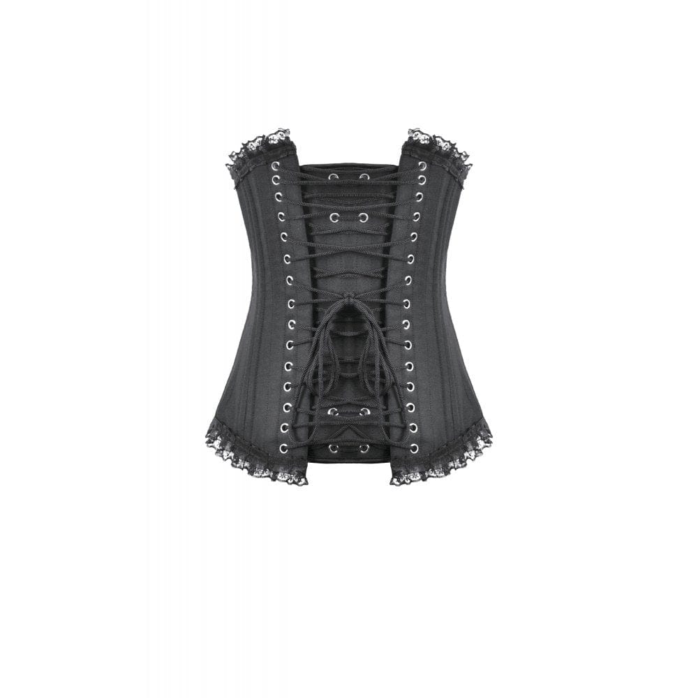 Darkinlove Women's Gothic Irregular Lace-up Underbust Corset