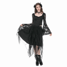 Darkinlove Women's Gothic Irregular Layered Mesh Long Skirt