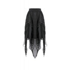 Darkinlove Women's Gothic Irregular Layered Mesh Long Skirt