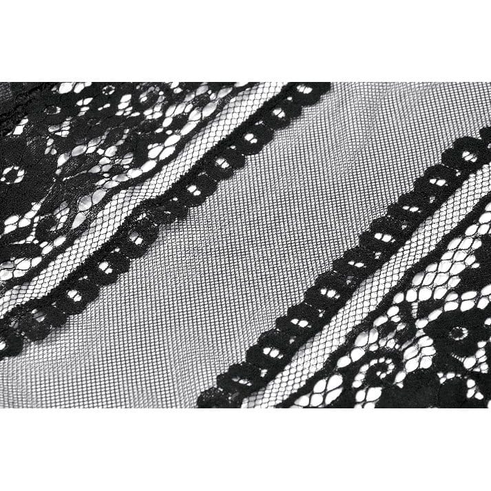 Darkinlove Women's Gothic Irregular Layered Mesh Long Skirt