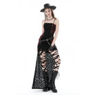 Darkinlove Gothic-Überbrustkorsett für Damen, unregelmäßig gerüscht und mit Batikmuster