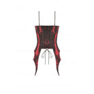 Darkinlove Gothic-Überbrustkorsett für Damen, unregelmäßig gerüscht und mit Batikmuster