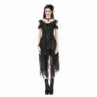 Darkinlove Women's Gothic Irregular Ruffled High-Low Skirt