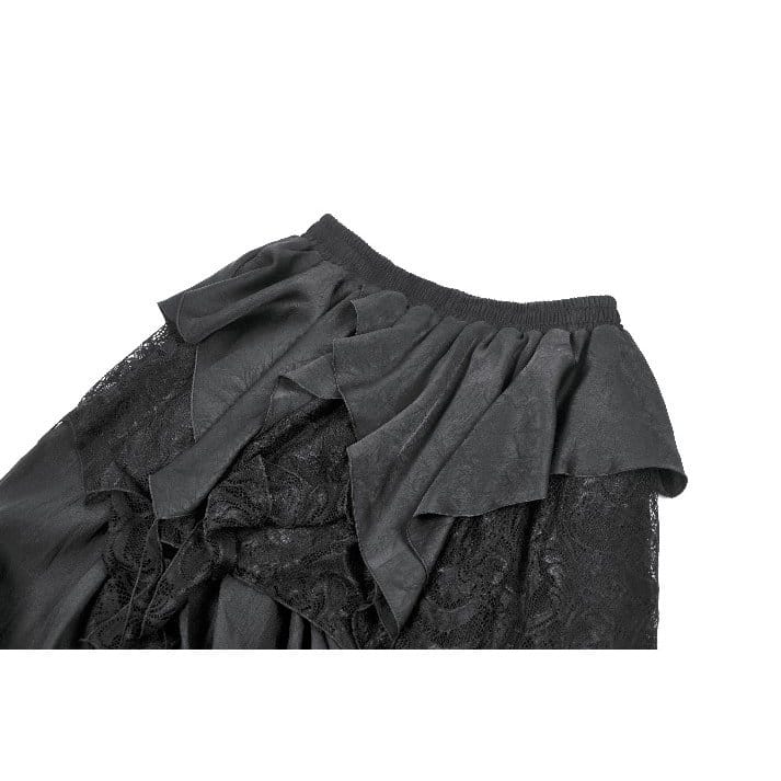 Women's Plus Size Gothic Irregular Split Lace Cape with Hood