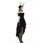 Darkinlove Women's Gothic Irregular Ruffled Lace Dress