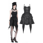 Darkinlove Women's Gothic Irregular Ruffled Layered Slip Dress