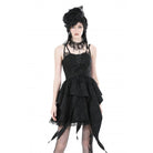 Darkinlove Women's Gothic Irregular Ruffled Layered Slip Dress