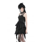 Darkinlove Women's Gothic Irregular Ruffled Layered Slip Dress