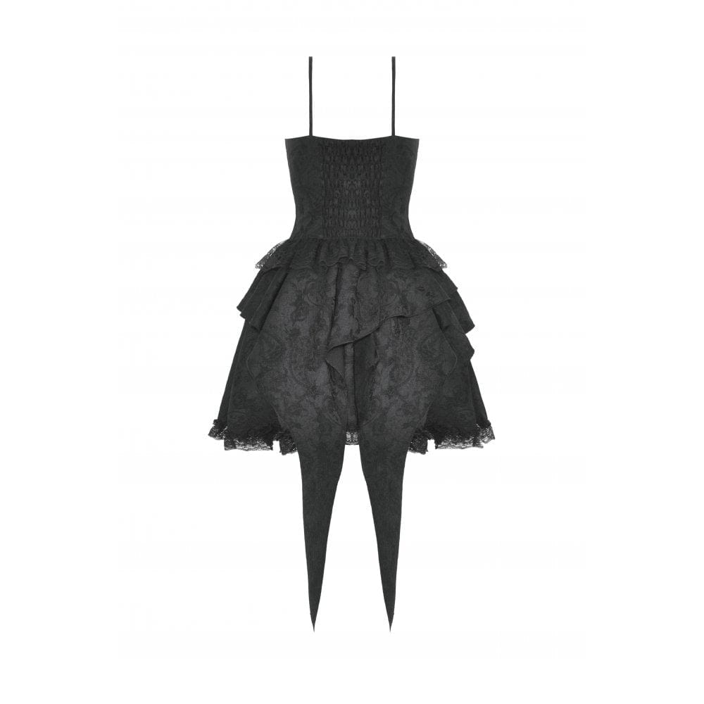 Darkinlove Women's Gothic Irregular Ruffled Layered Slip Dress