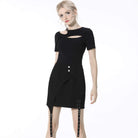 Darkinlove Women's Gothic Irregular Slim Fitted Black Skirt