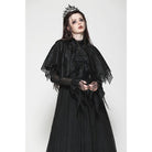 Darkinlove Women's Gothic Irregular Tassels Cape with Neckwear