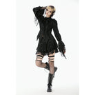 Darkinlove Women's Gothic Irregular Unedged Puff Sleeved Shirt