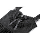 Darkinlove Women's Gothic Jacquard Bowknot Lace Ruffled Dress