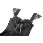 Darkinlove Women's Gothic Jacquard Bowknot Lace Ruffled Dress