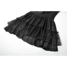 Darkinlove Women's Gothic Jacquard Bowknot Lace Ruffled Dress