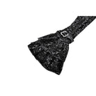 Darkinlove Women's Gothic Jacquard Cutout Buckle Strap Bell Sleeve Top