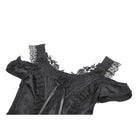 Darkinlove Women's Gothic Jacquard Rose Cutout Short Sleeve Shirt