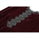 Darkinlove Women's Gothic Lace Applique Cutout Velvet Short Dress