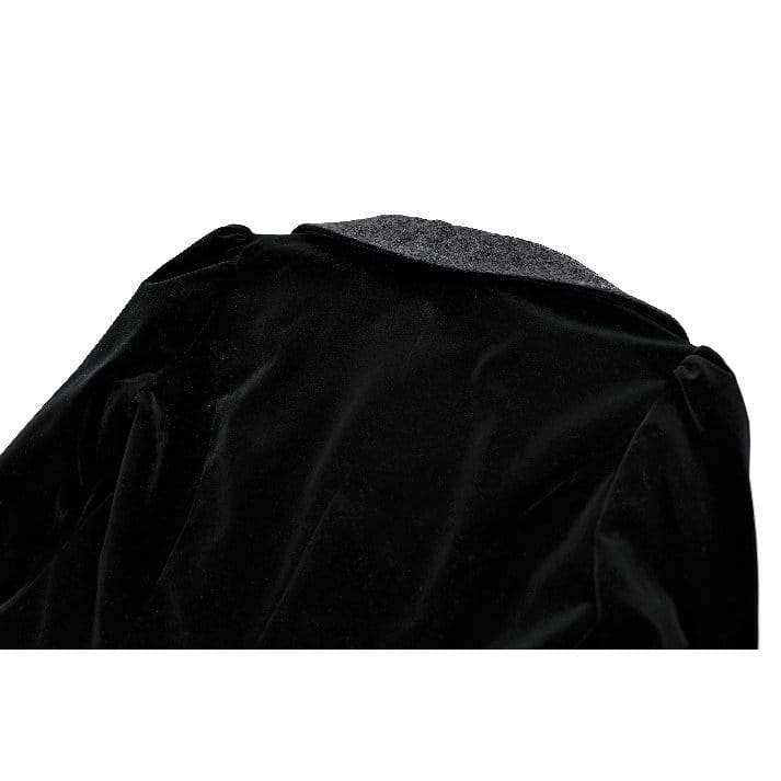 Darkinlove Women's Gothic Lace Applique Lapel Zipper Tailcoat Jacket
