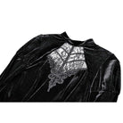 Darkinlove Women's Gothic Lace Applique Mock Neck Flare Sleeve Velvet Top