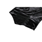 Darkinlove Women's Gothic Lace Applique Mock Neck Flare Sleeve Velvet Top
