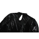 Darkinlove Women's Gothic Lace Applique Mock Neck Flare Sleeve Velvet Top