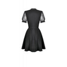 Darkinlove Women's Gothic Lace Cross Ruffled Short Sleeved Dress