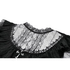 Darkinlove Women's Gothic Lace Cross Ruffled Short Sleeved Dress