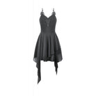 Darkinlove Women's Gothic Lace Embroidered V-Neck Asymmetric Slip Dress