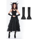 Darkinlove Women's Gothic Lace Embroidered Velvet Arm Sleeves