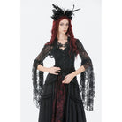 Darkinlove Women's Gothic Lace Flared Sleeved Cape