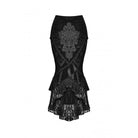 Darkinlove Women's Gothic Lace Hem Jacquard Dovetail Wrap Skirt
