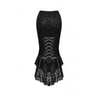 Darkinlove Women's Gothic Lace Hem Jacquard Dovetail Wrap Skirt