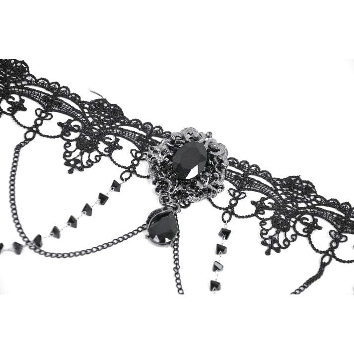 Darkinlove Women's Gothic Lace Layered Chained Choker