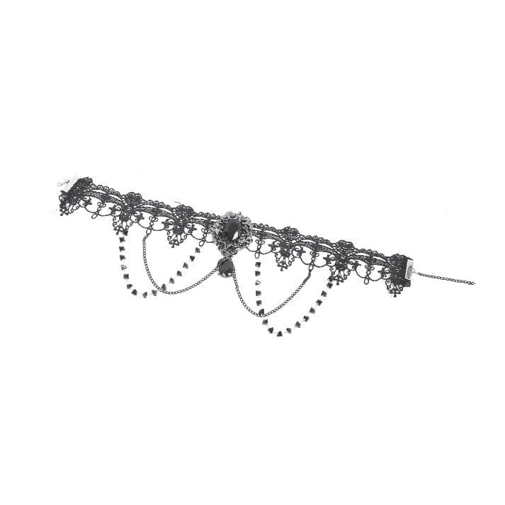 Darkinlove Women's Gothic Lace Layered Chained Choker
